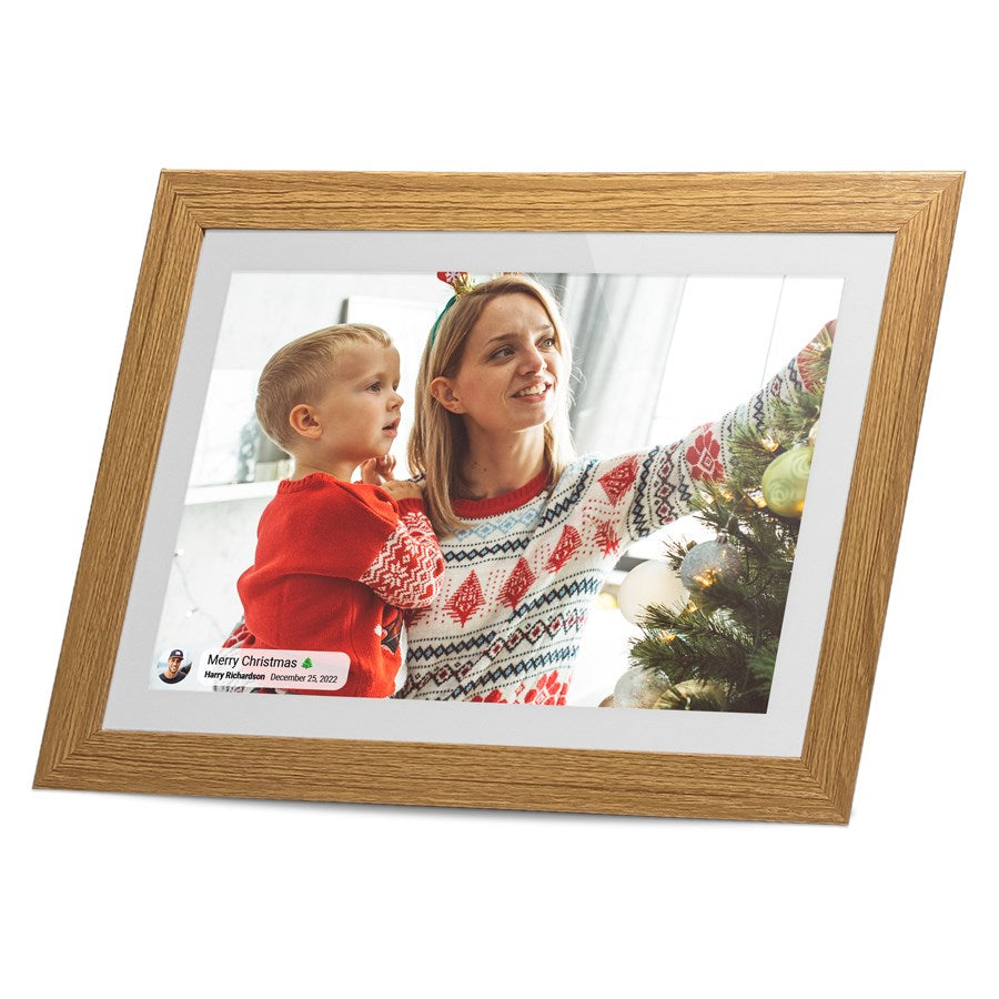 Lippa 10" Frameo - Digital billedramme m. træ-look – LPFR10W