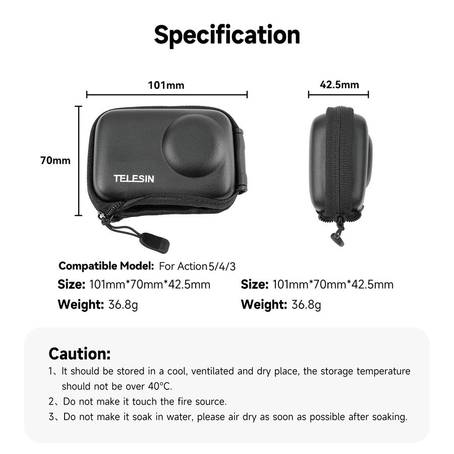 Telesin Beskyttelsestaske til DJI Osmo Action 3 til 5 Pro – OA-BAG-002 – produktbillede 10
