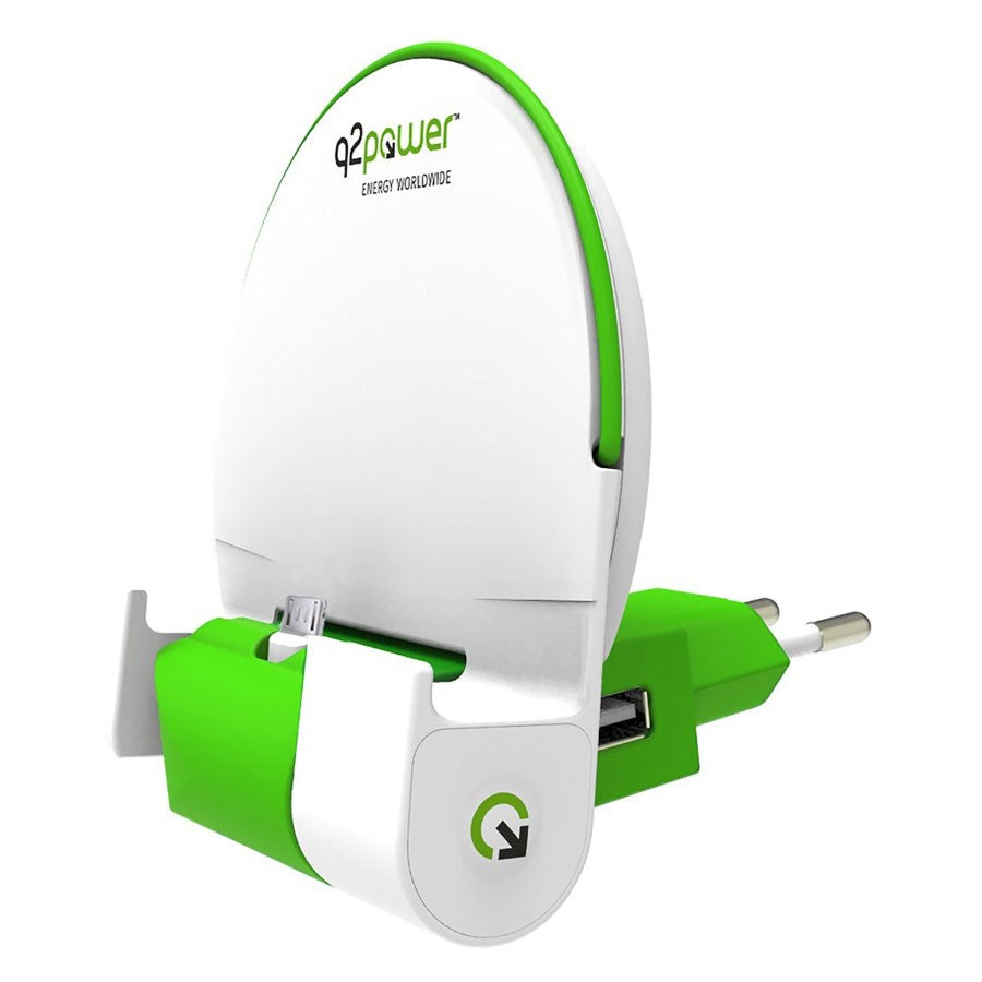 Q2Power Dock and Charge 2000 mAh powerbank og vægoplader med micro usb – 3.200110