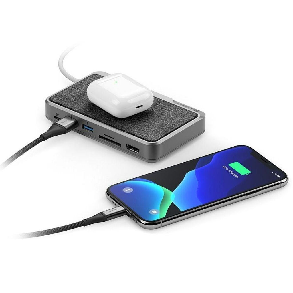 Alogic Ultra USB-C Dock, Qi trådløs oplader, 5000 mAh powerbank – ULDWAV-SGR