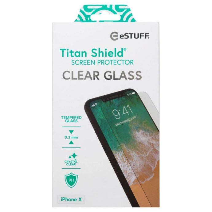 ES501500 eSTUFF Titan Shield 3 mm glasbeskyttelse iPhone X