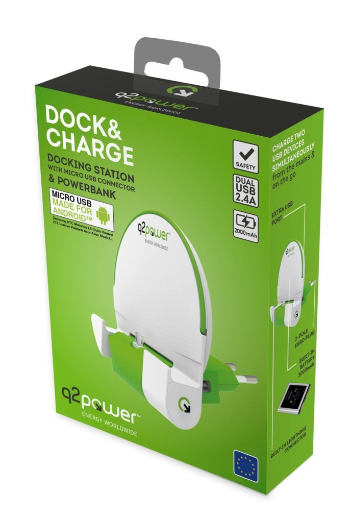 3.200110 Q2Power Dock and charge powerbank EU micro USB