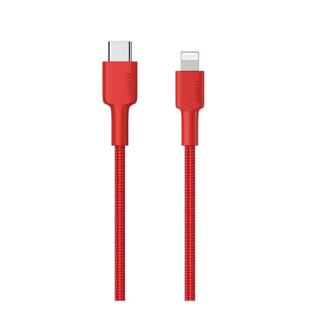 Billede af Aukey USB-C til MFi Lightning kabel 2m , Rød