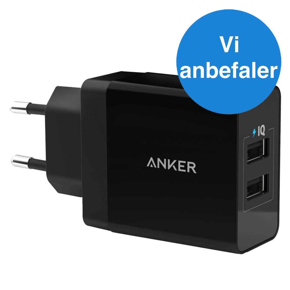 Billede af Anker 2-port USB oplader, 24W 4.8A, Sort