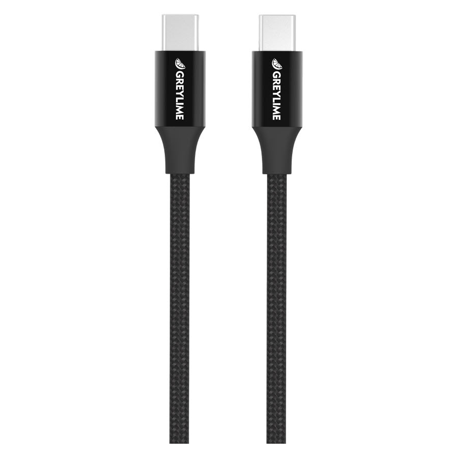 Se GreyLime Braided USB-C til USB-C Kabel Sort 2 m hos Powerbanken.dk