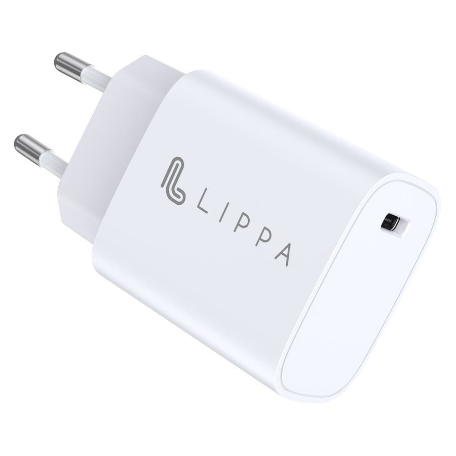 Se Lippa 20W USB-C PD oplader, hvid hos Powerbanken.dk