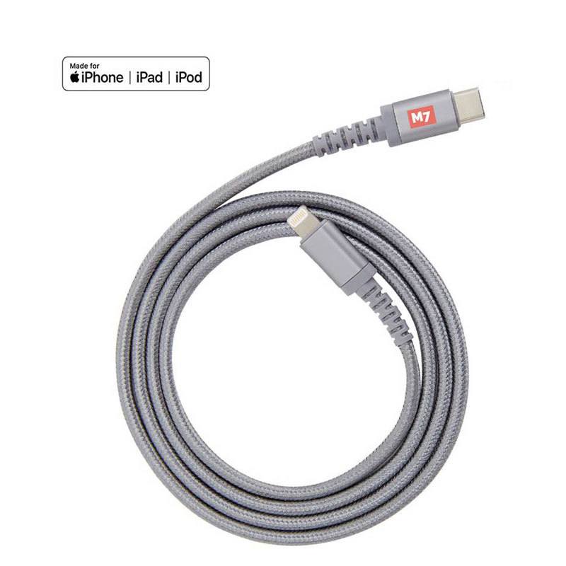 Se M7, MFi til USB-C kabel 1m, sølv hos Powerbanken.dk