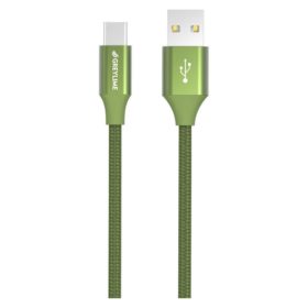 GreyLime Braided USB-A til USB-C Kabel Grøn 2 m