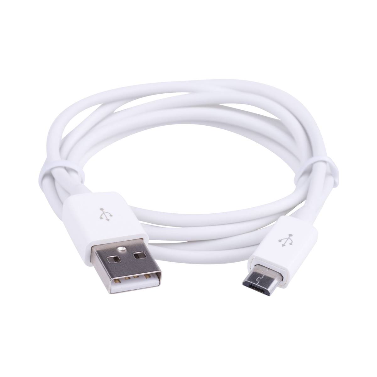 Mikro USB - 1 m kabel, Hvid