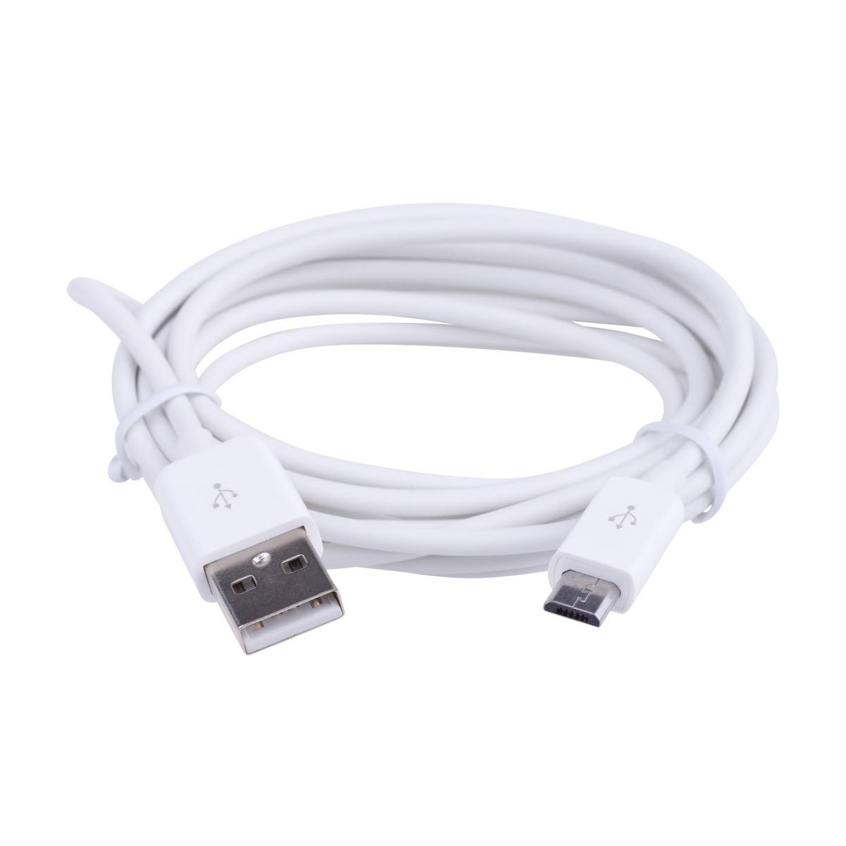 Mikro USB - 2 m kabel, Hvid