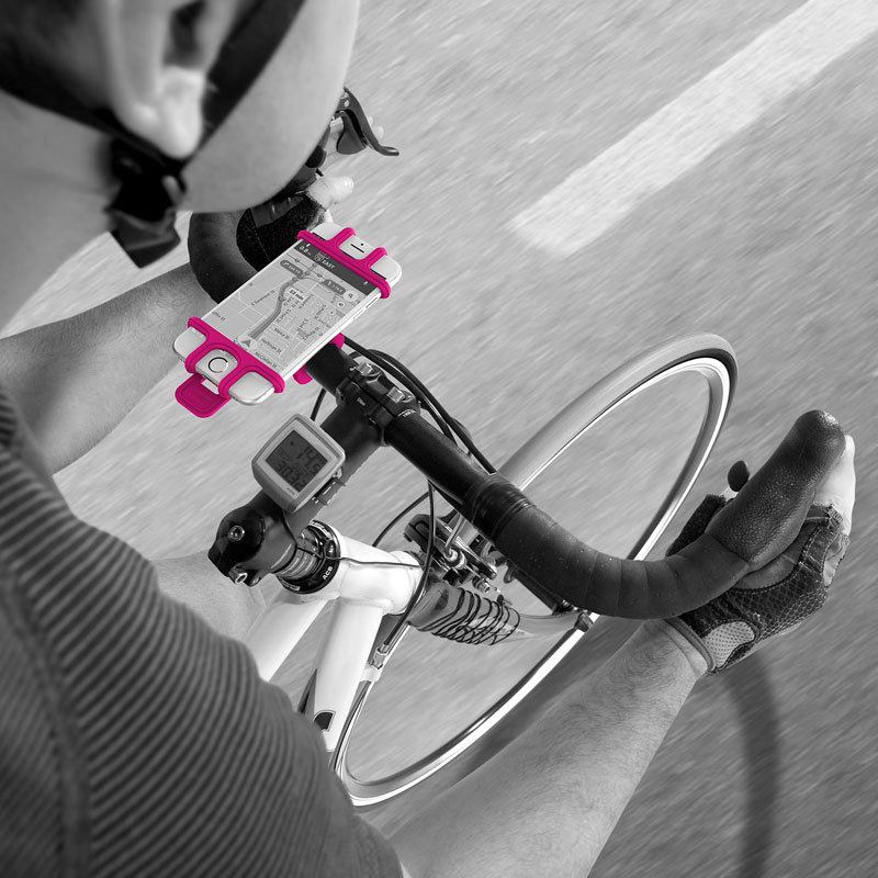 Celly Easy Bike Universal mobilholder cykel, Pink - Powerbanken.dk
