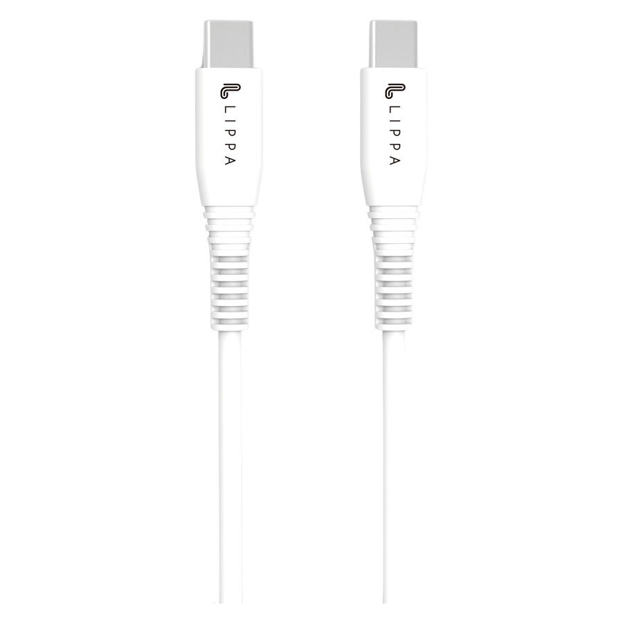 Se Lippa USB-C til USB-C kabel 1m, Hvid hos Powerbanken.dk