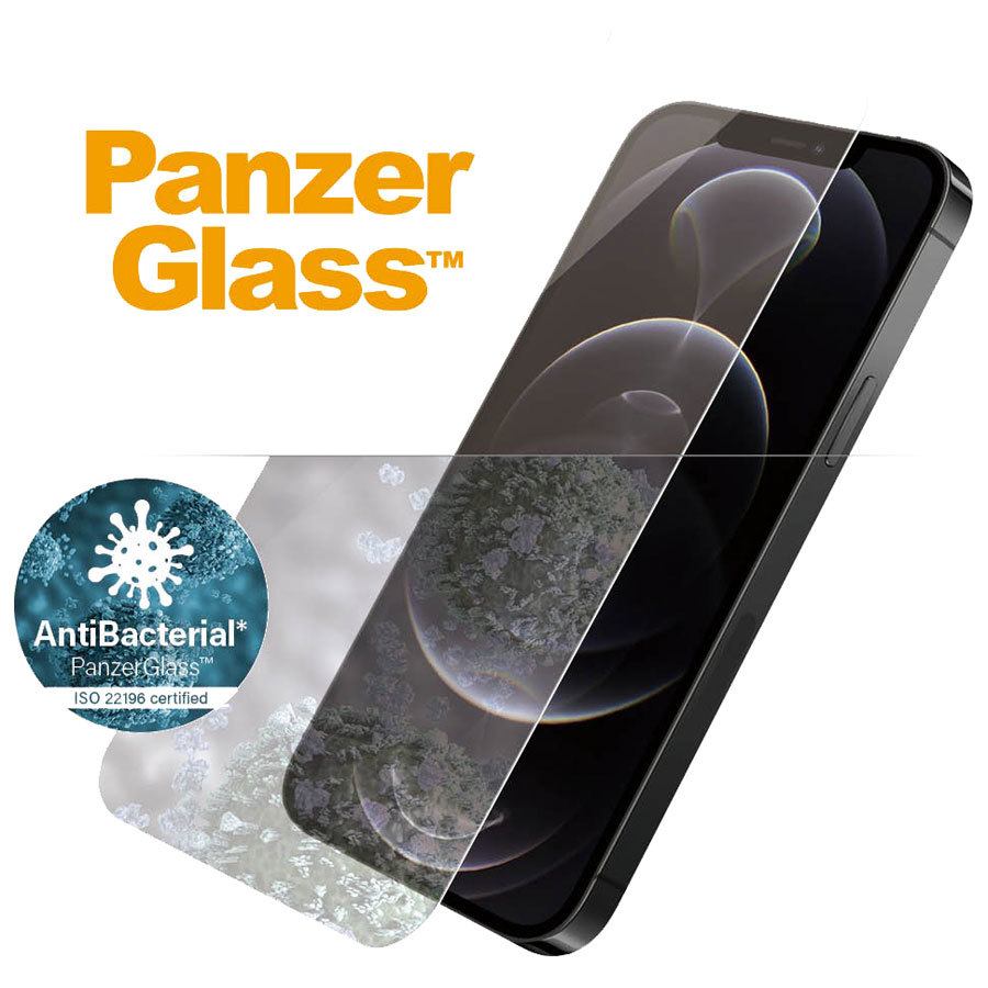 Se PanzerGlass iPhone 12/12 Pro AntiBacterial Skærmbeskyttelse hos Powerbanken.dk