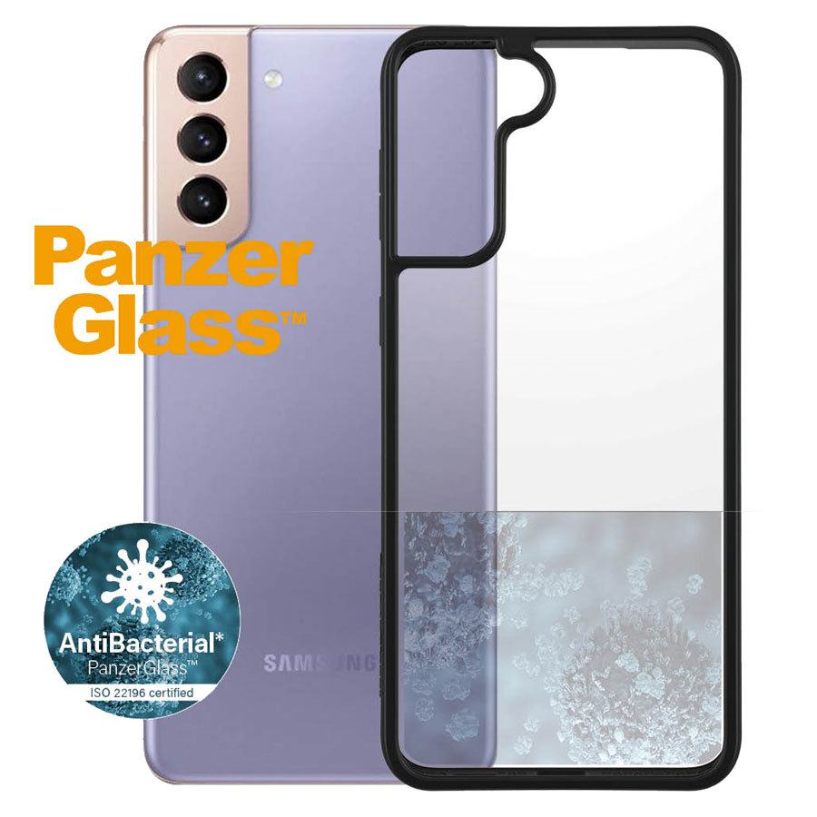 Se PanzerGlass ClearCase Samsung Galaxy S21+ AntiBacterial Cover, Sort hos Powerbanken.dk