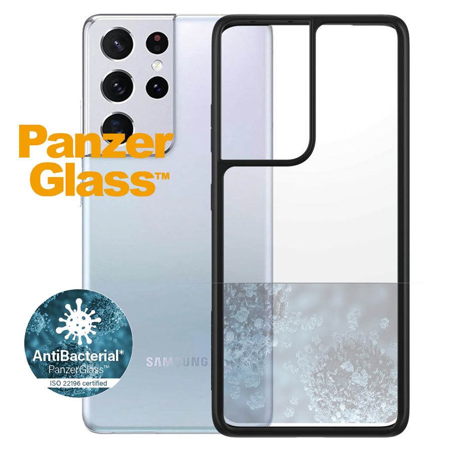 Billede af PanzerGlass ClearCase Samsung Galaxy S21 Ultra AntiBacterial Cover, Sort