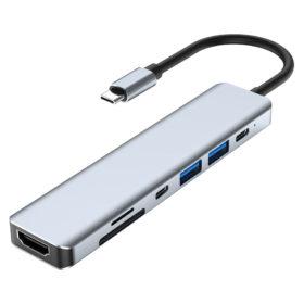 Lippa 7-i-1 USB-C Hub m. 87W PD Pass-through, 4K, HDMI