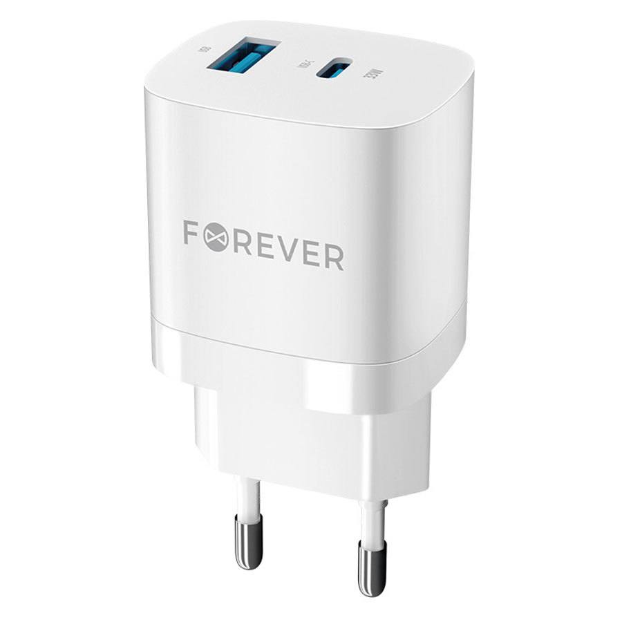 Forever 33W USB-C PD & QC GaN Oplader, Hvid