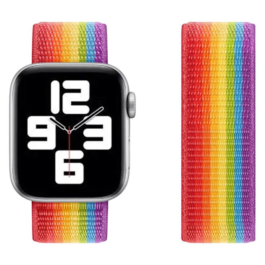 Billede af Lippa Apple Watch LGBT+ nylonrem 42/44/45/49, Regnbuefarver hos Powerbanken.dk