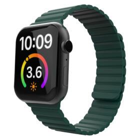 Lippa Apple Watch magnetisk silikonerem 42/44/45/49, Mørkegrøn