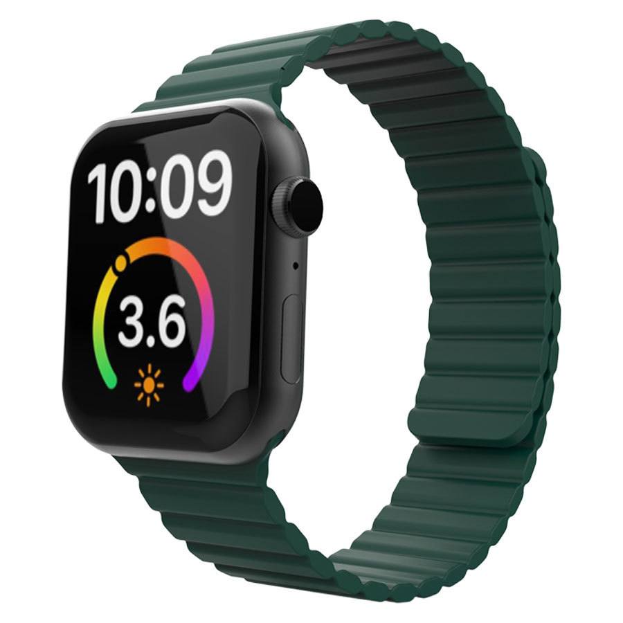 Billede af Lippa Apple Watch magnetisk silikonerem 42/44/45/49, Mørkegrøn